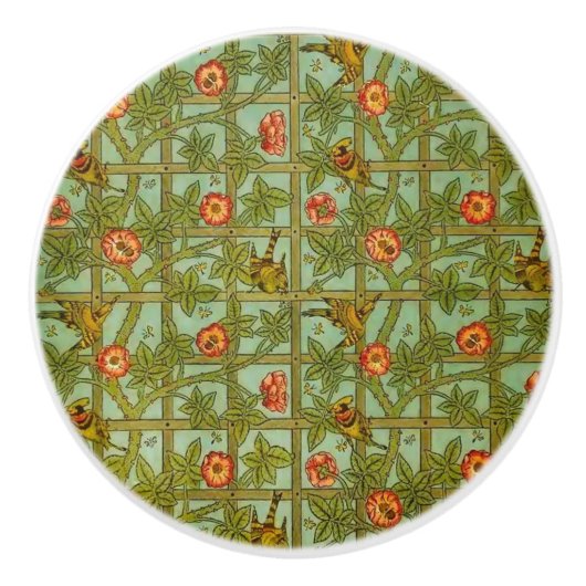 William * Morris Birds und Trellis Keramikknauf (Vorderseite)