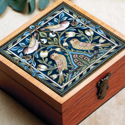 William Morris Birds und Tulips Art Nouveau Fliese