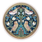 William Morris Birds und Tulips Art Nouveau Keramikknauf (Vorderseite)