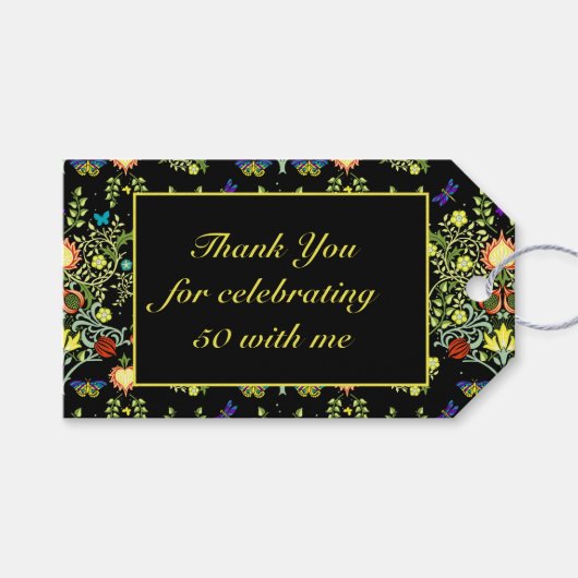 William Morris Birthday Party Fevor Geschenkanhänger (Vorderseite (Horizontal))