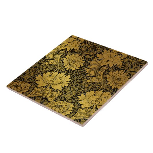 William Morris Black and Gold Floral Fliese (Seite)