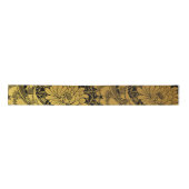 William Morris Black and Gold Floral Pattern Satin Satinband (Vorderseite)