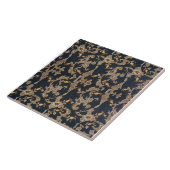 William * Morris Black and Gold Pine Cone Design Fliese (Seite)