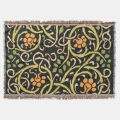 William Morris Black Floral Art Design Decke (Vorderseite)