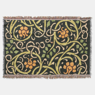 William Morris Black Floral Art Design Decke