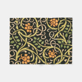 William Morris Black Floral Art Design Fleecedecke (Vorderseite (Horizontal))