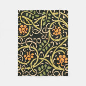 William Morris Black Floral Art Design Fleecedecke (Vorderseite)