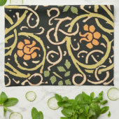 William Morris Black Floral Art Design Handtuch (Gefaltet)