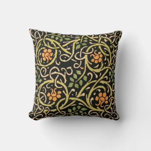 William Morris Black Floral Art Design Kissen