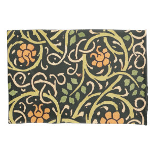 William Morris Black Floral Art Design Kissenbezug