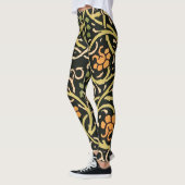 William Morris Black Floral Art Design Leggings (Links)