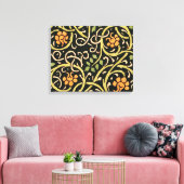 William Morris Black Floral Art Design Leinwanddruck (Insitu (Wohnzimmer))