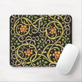 William Morris Black Floral Art Design Mousepad (Mit Mouse)
