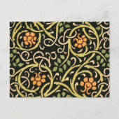 William Morris Black Floral Art Design Postkarte (Vorderseite)