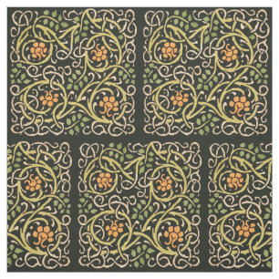 William Morris Black Floral Art Design Stoff
