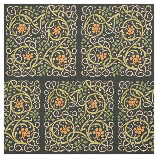 William Morris Black Floral Art Design Stoff (Muster)