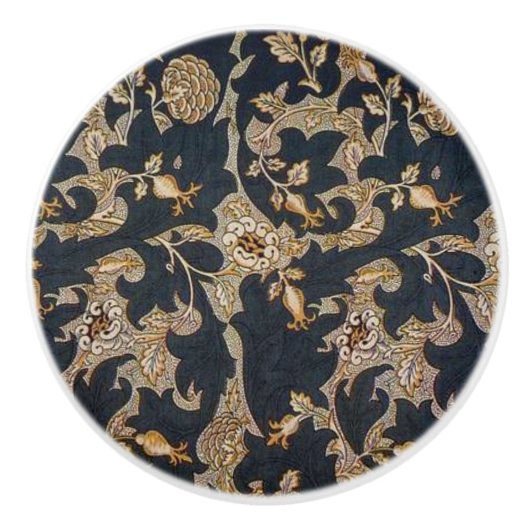 William * Morris Black und Gold Keramikknauf (Vorderseite)