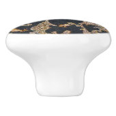 William * Morris Black und Gold Keramikknauf (Seitenansicht)