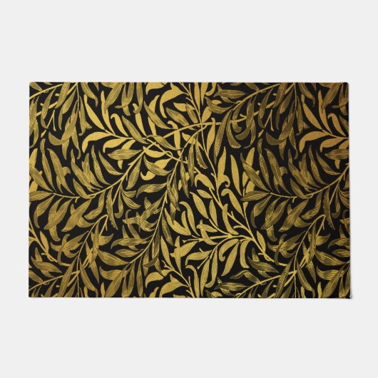 William Morris Black und Gold Willow Bough Fußmatte (Vorderseite)