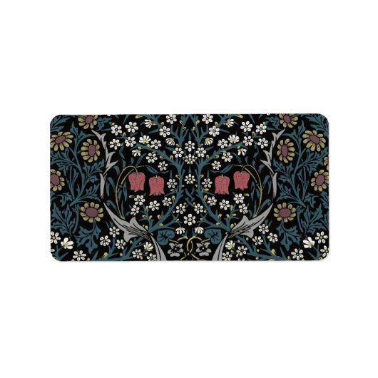 William Morris Blackthorn Floral Art Nouveau Adressaufkleber (Vorne)