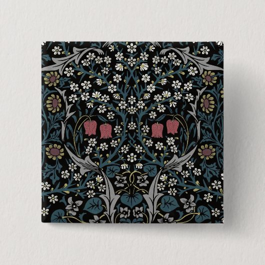 William Morris Blackthorn Floral Art Nouveau Button (Vorderseite)