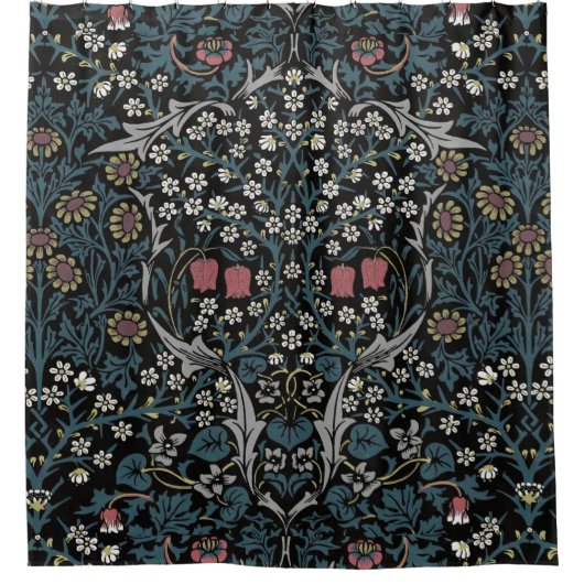 William Morris Blackthorn Floral Art Nouveau Duschvorhang (Vorderseite)