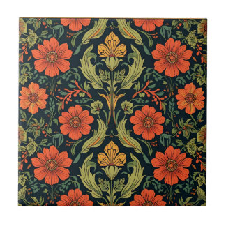 William Morris Blackthorn Floral Art Nouveau Fliese