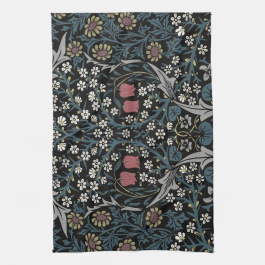 William Morris Blackthorn Floral Art Nouveau Geschirrtuch (Vertikal)