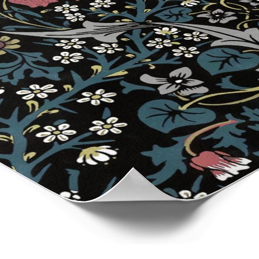 William Morris Blackthorn Floral Art Nouveau Poster (Ecke)