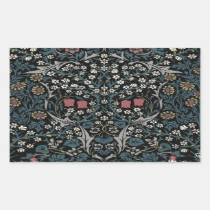 William Morris Blackthorn Floral Art Nouveau Rechteckiger Aufkleber