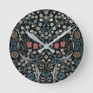 William Morris Blackthorn Floral Art Nouveau Runde Wanduhr