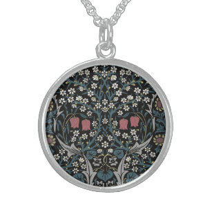 William Morris Blackthorn Floral Art Nouveau Sterling Silberkette