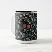 William Morris Blackthorn Floral Art Nouveau Zweifarbige Tasse (Vorderseite Links)