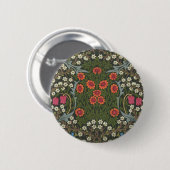 William Morris Blackthorn Garden Blume Classic Button (Vorne & Hinten)