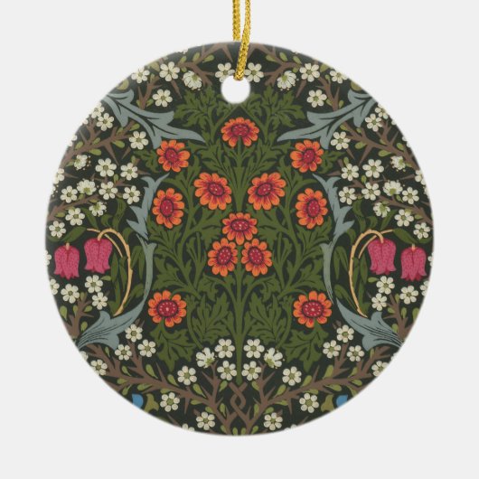 William Morris Blackthorn Garden Blume Classic Keramik Ornament (Vorne)