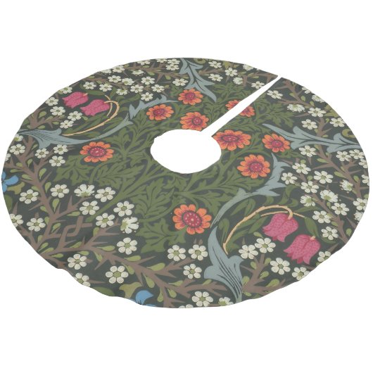 William Morris Blackthorn Garden Blume Classic Polyester Weihnachtsbaumdecke (Schrägansicht)