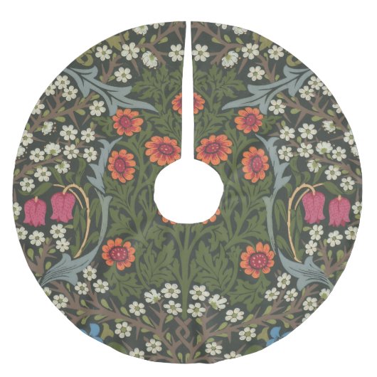 William Morris Blackthorn Garden Blume Classic Polyester Weihnachtsbaumdecke (Vorderseite)