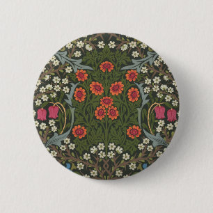William Morris Blackthorn Gartenblume Klassiker Button