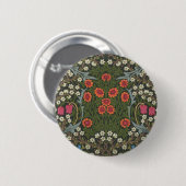 William Morris Blackthorn Gartenblume Klassiker Button (Vorne & Hinten)