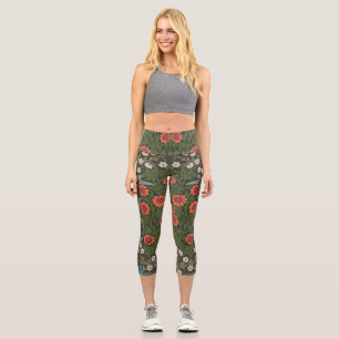 William Morris Blackthorn Gartenblume Klassiker Capri Leggings