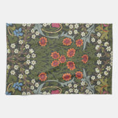 William Morris Blackthorn Gartenblumen Klassiker Geschirrtuch (Horizontal)