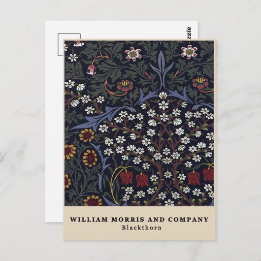 William Morris Blackthorn Postkarte (Vorne/Hinten)
