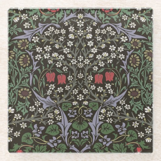 William Morris Blackthorn Tapestry Floral Glasuntersetzer (Vorderseite)