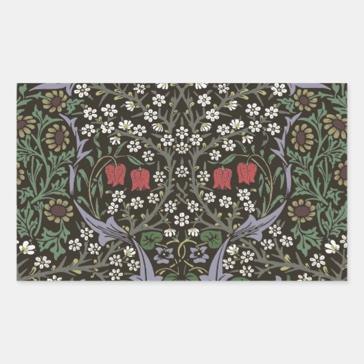 William Morris Blackthorn Tapestry Floral Rechteckiger Aufkleber (Vorderseite)