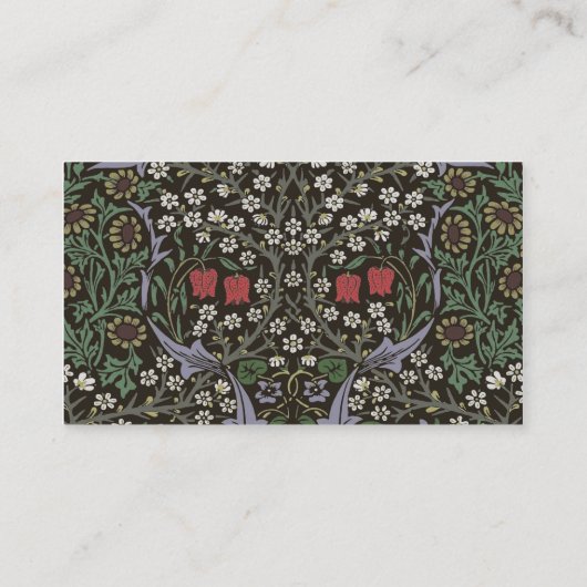 William Morris Blackthorn Tapestry Floral Visitenkarte (Rückseite)