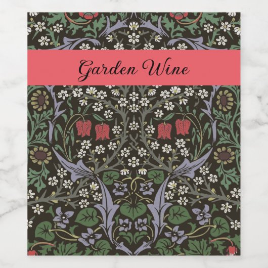 William Morris Blackthorn Tapestry Floral Weinetikett (Einzelnes Label)