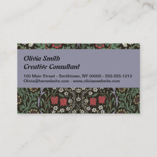 William Morris Blackthorn Tapeten Blumenmuster Visitenkarte