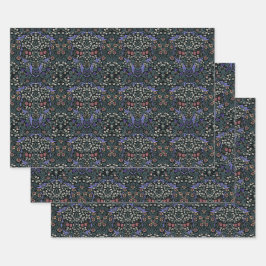 William Morris Blackthorn viktorianische Tapete Geschenkpapier Set