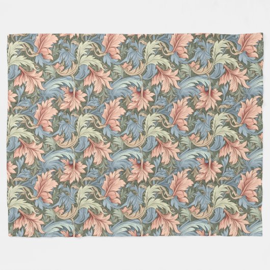 William Morris Blanket Intricate Blumenmotifs Fleecedecke (Vorderseite (Horizontal))