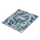 William Morris Blau-Creme-Blumenmuster Fliese (Seite)